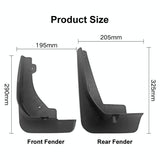 For Toyota Corolla Cross 2020 4Pcs / Set Car Auto Soft Plastic Splash Flaps Fender Guard - Top-Down View
