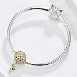 925 Sterling Silver Sunflower Pendant For Diy Bracelet - Low Angle