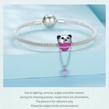 925 Sterling Silver Adorable Hot Air Balloon Bracelet Charm - Top-Down View