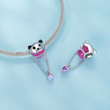 925 Sterling Silver Adorable Hot Air Balloon Bracelet Charm - 45-Degree Angle