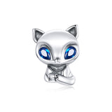 925 Sterling Silver Charming Fox Bead For Diy Bracelets & Necklaces - Front View