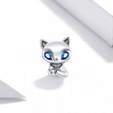 925 Sterling Silver Charming Fox Bead For Diy Bracelets & Necklaces - Side View