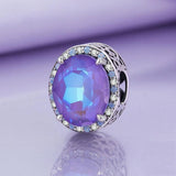 925 Sterling Silver Symphony Purple Moonlight Gemstone Diy Bracelet - Side View
