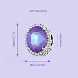 925 Sterling Silver Symphony Purple Moonlight Gemstone Diy Bracelet - Top-Down View