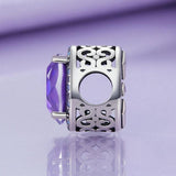 925 Sterling Silver Symphony Purple Moonlight Gemstone Diy Bracelet - 45-Degree Angle