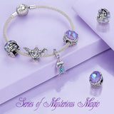 925 Sterling Silver Symphony Purple Moonlight Gemstone Diy Bracelet - Low Angle
