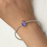 925 Sterling Silver Symphony Purple Moonlight Gemstone Diy Bracelet - Extra Image