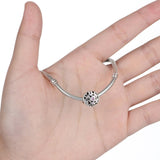925 Sterling Silver Geometric Heart Shaped Hollow Beads For Diy Jewelry - Rear View