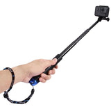 Extendable Monopod for Gopro and Other Action Cameras - 19-49cm - Top-Down View
