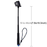Extendable Monopod for Gopro and Other Action Cameras - 19-49cm