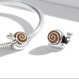 925 Sterling Silver Snail Bead Bracelet / Necklace Accessory - Rear View