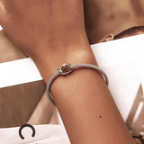 925 Sterling Silver Snail Bead Bracelet / Necklace Accessory - Low Angle