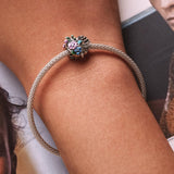 925 Sterling Silver Flower Bead Bracelet & Necklace Set - Low Angle