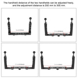 Adjustable Dual Handheld Lamp Arm for Action Cameras - Top-Down View