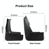For Volkswagen Id.4X 2015-2023 4Pcs / Set Car Auto Soft Plastic Splash Flaps Fender Guard - Top-Down View