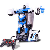 Remote Control Police Car - 4 Channels Deformable Toy - Front View