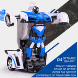 Remote Control Police Car - 4 Channels Deformable Toy - Rear View