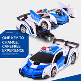 Remote Control Police Car - 4 Channels Deformable Toy - Extra Image