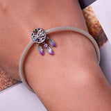925 Sterling Silver Tree Of Life Dream Catcher Bracelet / Necklace Set - Low Angle
