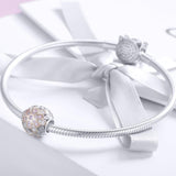 925 Sterling Silver Flower Stamen Diamond Beads For Diy Bracelets - Close-Up Angle