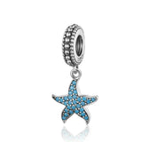 925 Sterling Silver Starfish Pendant Charm For Women'S Diy Bracelets - Front View