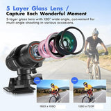 Hd Action Camera for Outdoor Activities - Helmet Mount - Top-Down View