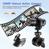 Hd Action Camera for Outdoor Activities - Helmet Mount - 45-Degree Angle