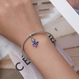 925 Sterling Silver Blue Fish Diy Pendant Beaded Accessory - Rear View