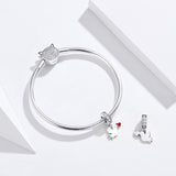 925 Sterling Silver Love Dove Pendant For Diy Bracelet Or Necklace - Close-Up Angle