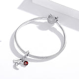 925 Sterling Silver January Birthstone Moon Pendant For Diy Bracelets & Necklaces - Rear View