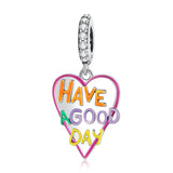 925 Sterling Silver Diy Heart Pendant For Bracelet Or Necklace - Front View