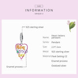 925 Sterling Silver Diy Heart Pendant For Bracelet Or Necklace - Top-Down View