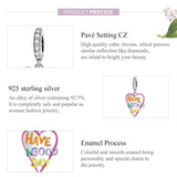 925 Sterling Silver Diy Heart Pendant For Bracelet Or Necklace - 45-Degree Angle