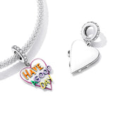 925 Sterling Silver Diy Heart Pendant For Bracelet Or Necklace - Rear View