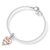 925 Sterling Silver Diy Heart Pendant For Bracelet Or Necklace - Close-Up Angle