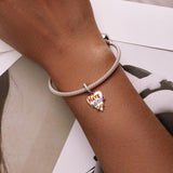 925 Sterling Silver Diy Heart Pendant For Bracelet Or Necklace - Low Angle