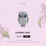 925 Sterling Silver Owl Beads For Diy Bracelets & Necklaces - Top-Down View