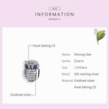 925 Sterling Silver Owl Beads For Diy Bracelets & Necklaces - Rear View