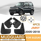 For Suzuki Jimny 2005-2018 4Pcs / Set Car Auto Soft Plastic Splash Flaps Fender Guard - Side View