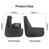 For Suzuki Jimny 2005-2018 4Pcs / Set Car Auto Soft Plastic Splash Flaps Fender Guard - Top-Down View