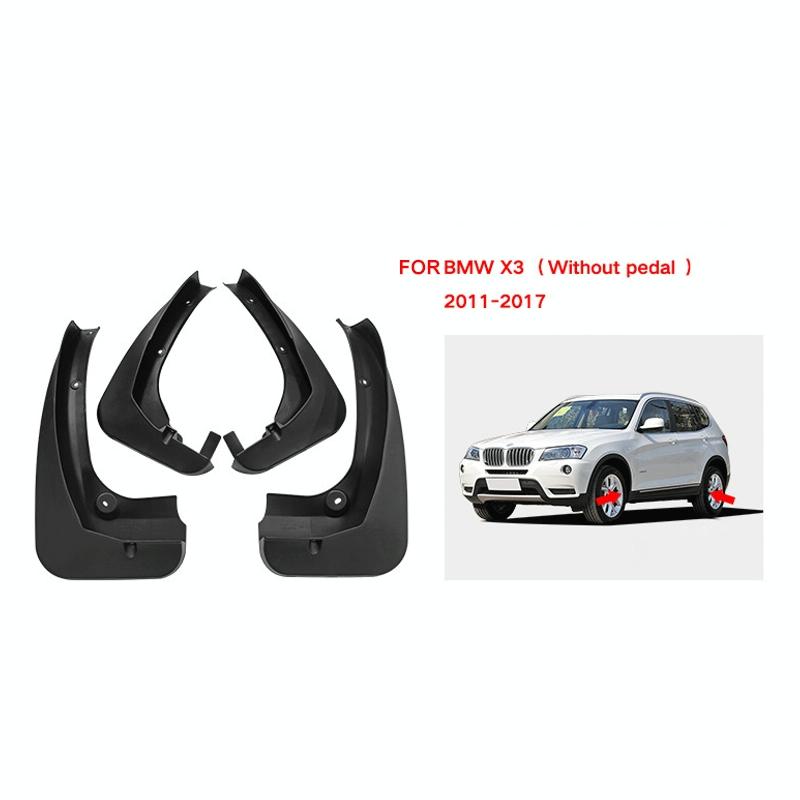 For Bmw X3 F25 Without Pedals 2011-2017 4Pcs / Set Car Auto Soft Plastic Splash Flaps Fender Guard