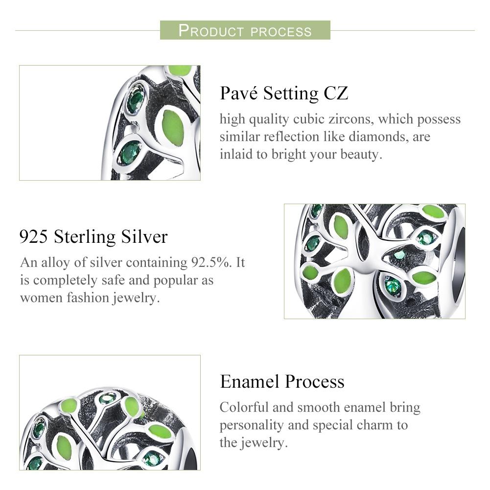 925 Sterling Silver Tree Of Life Bracelet Charm