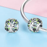 925 Sterling Silver Tree Of Life Bracelet Charm - 45-Degree Angle