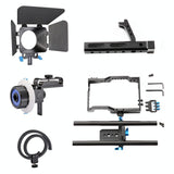 Video Camera Cage Stabilizer Kit With Matte Box & Follow Focus For Panasonic Lumix Dmc-Gh4 & G7 / Sony A7 Series - Rear View