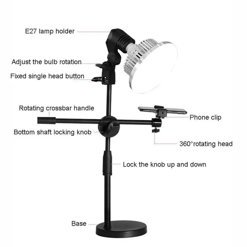 Desktop Photography Stand Kit with Mushroom Fill Light - 90W 155Mm
