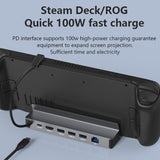 6-In-1 Type-C Docking Station For Steam Deck / Rog Blueendless Ds601 Game Console - Low Angle