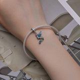 925 Sterling Silver Dragon Bracelet With Zircon Beads - Rear View