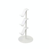 3-tier Desktop Gamepad and Headphone Storage Rack - White - Front View