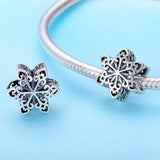 925 Sterling Silver Snowflake Beads For Diy Bracelets & Necklaces - Close-Up Angle