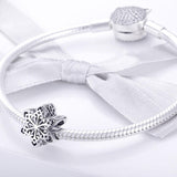 925 Sterling Silver Snowflake Beads For Diy Bracelets & Necklaces - Low Angle